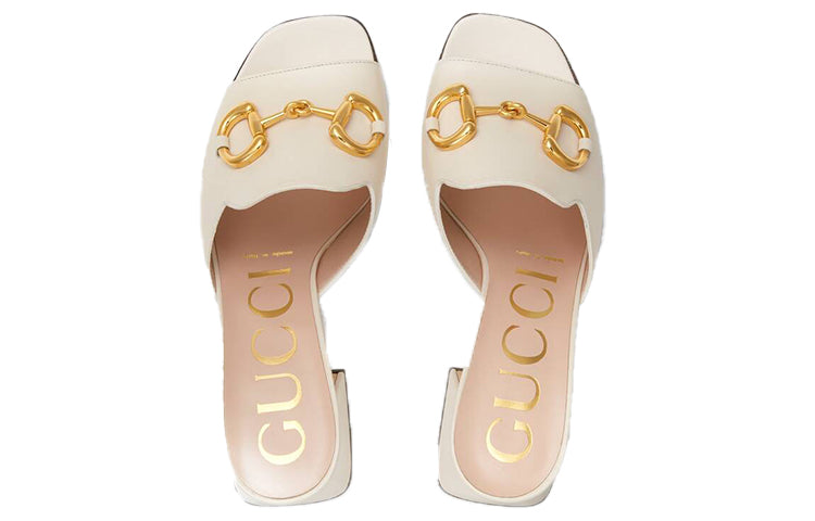 (WMNS) Slide Sandal With Horsebit 'White Leather'