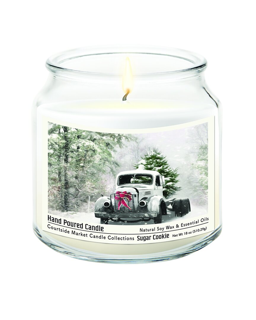 Snowy Christmas Truck Candle