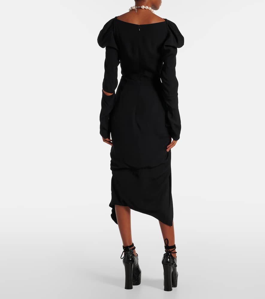 Panther draped midi dress