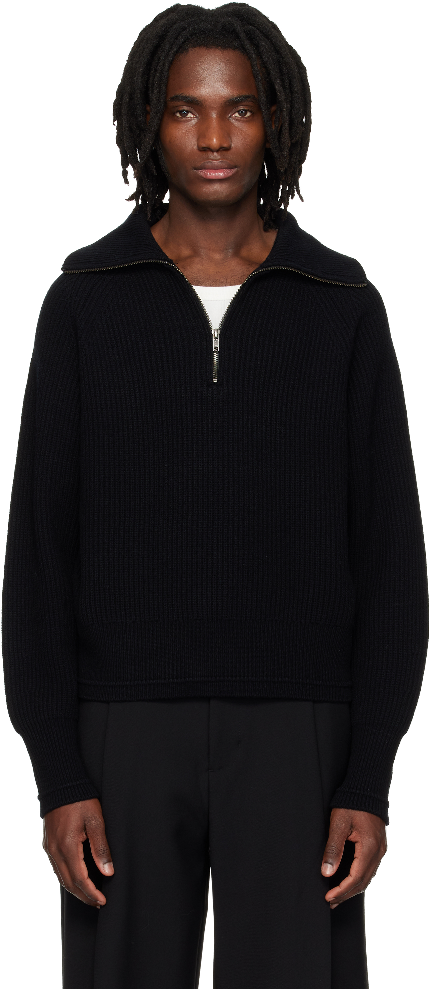 Black Blimp Quarter Zip Sweater