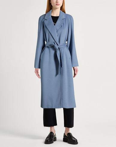 Woman Coat Light blue Size 10 Wool, Polyester, Acrylic