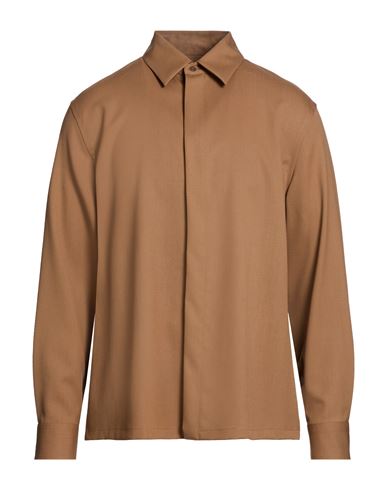 Man Shirt Camel Size S Wool