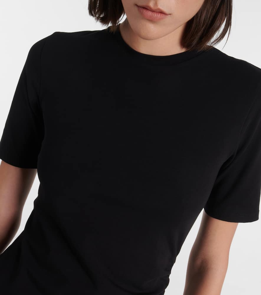 Vince Gathered cotton-blend midi dress