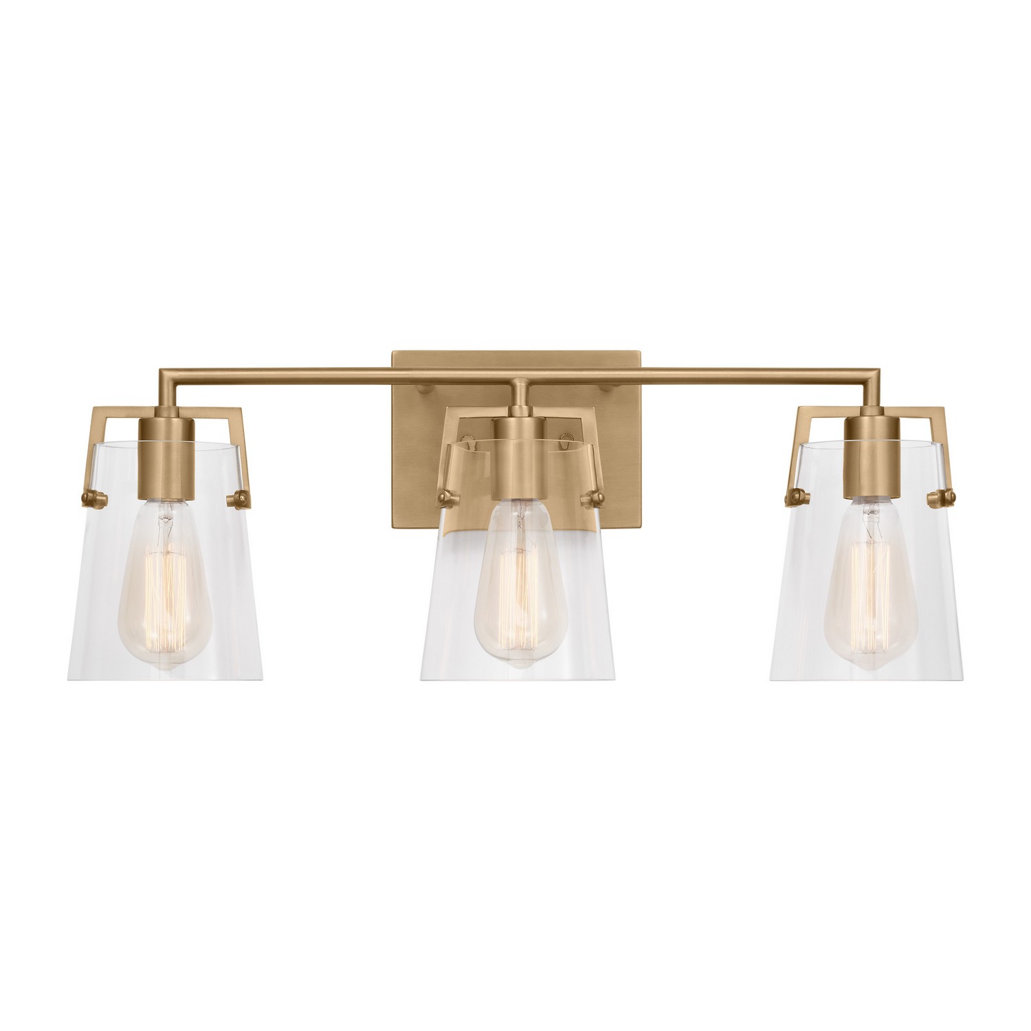 Satin Brass Three Light Bath from the Crofton Collection