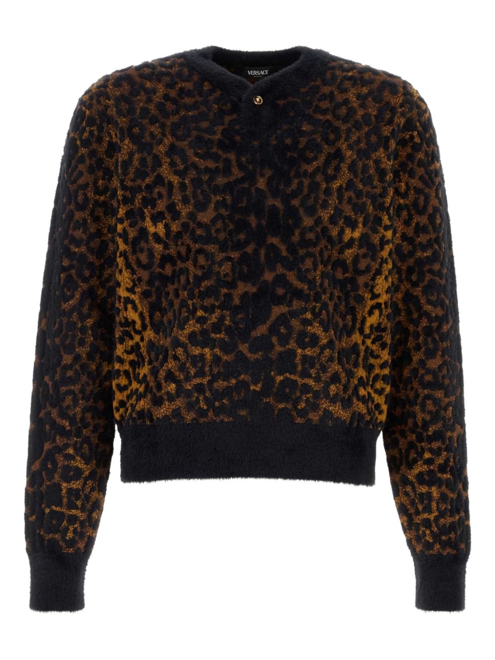 Leopard-jacquard sweater - Gold