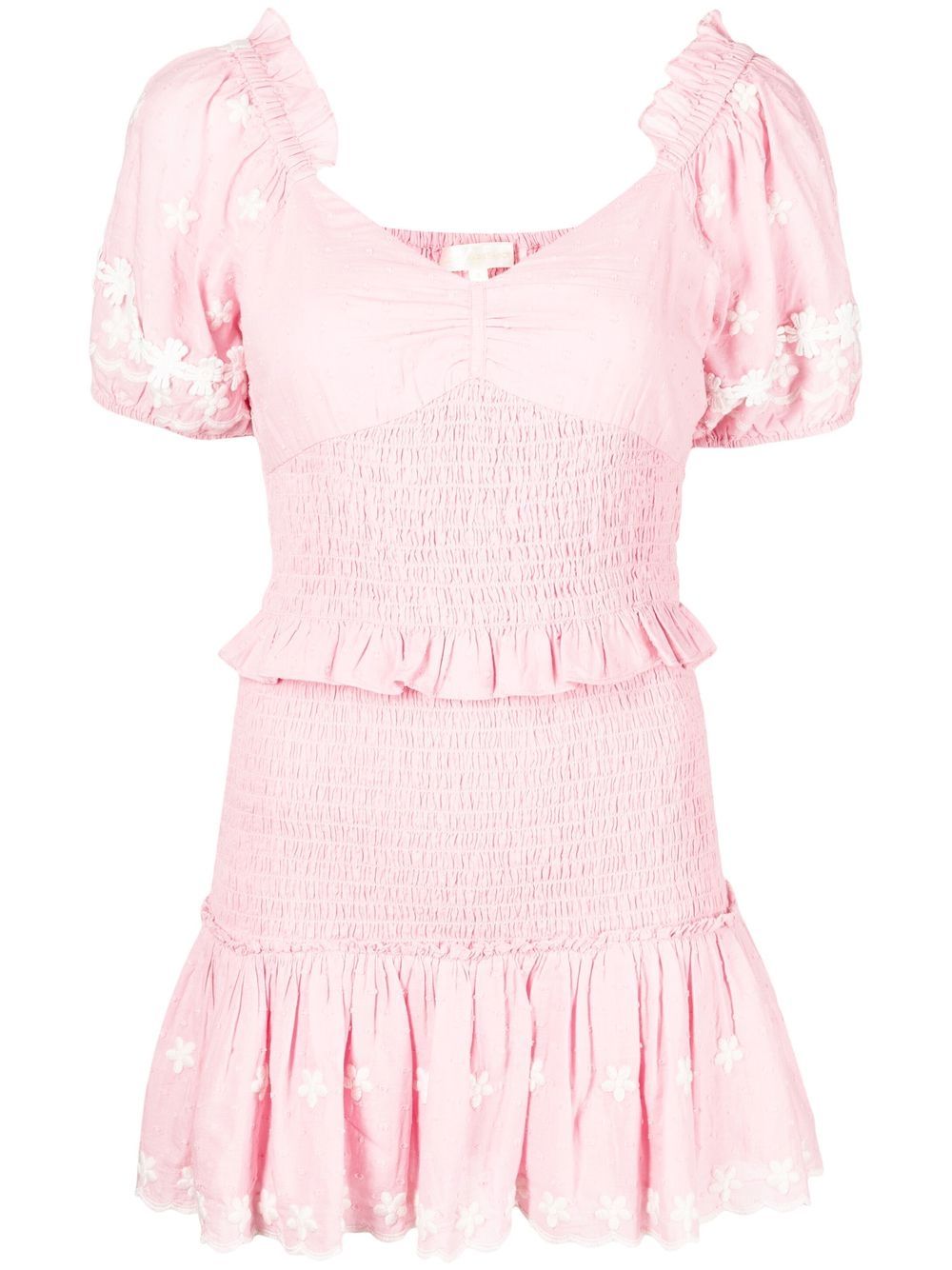 Jarraj smocked-detail dress - Pink