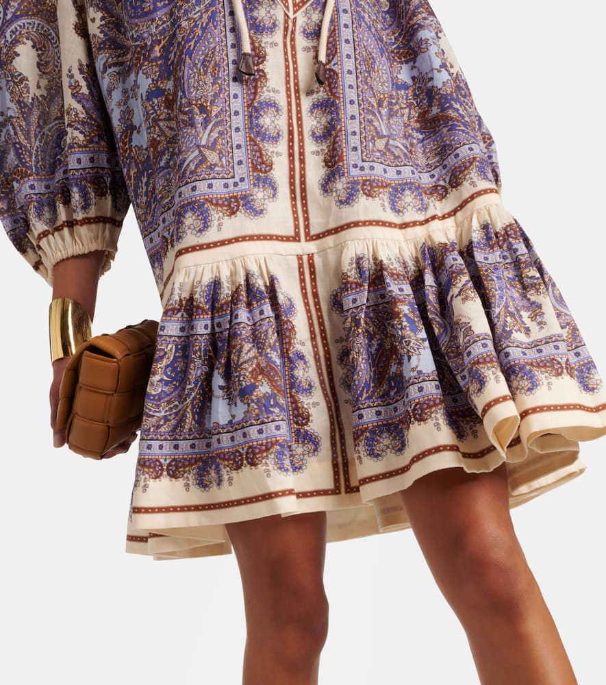 Ottie Eyelet paisley linen minidress