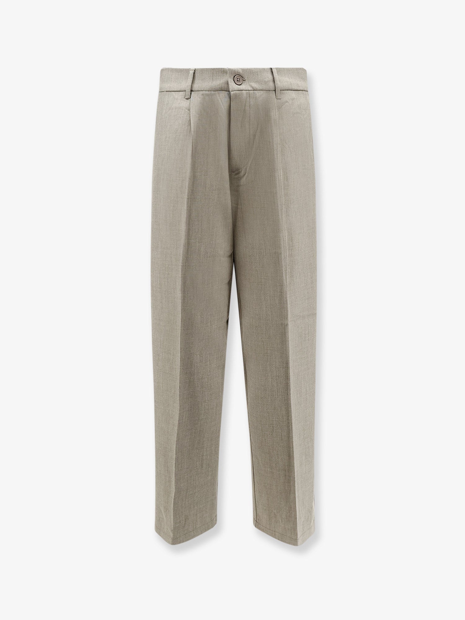 Viscose-Blend Flared Trousers — Beige