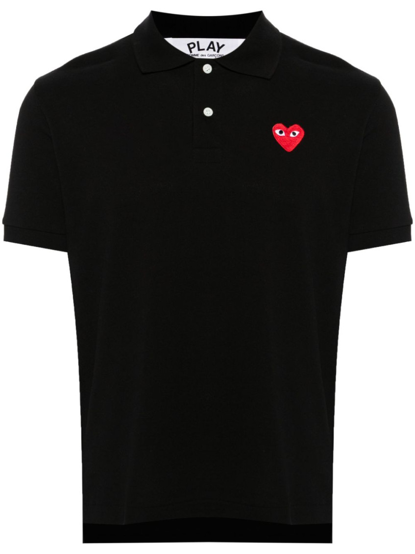 Black Logo Shirt Collar Polo