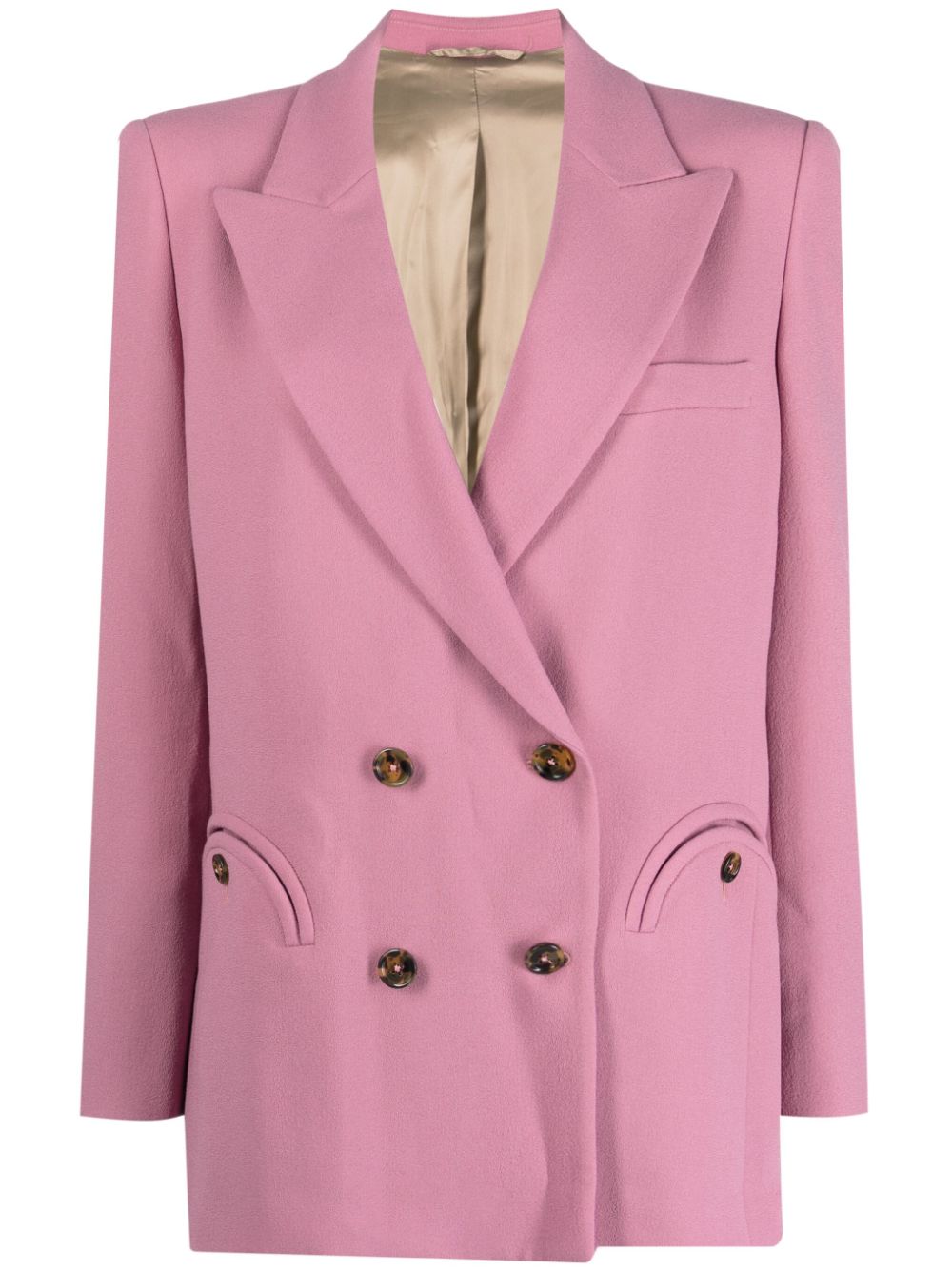 Double-breasted virgin wool blazer - Purple