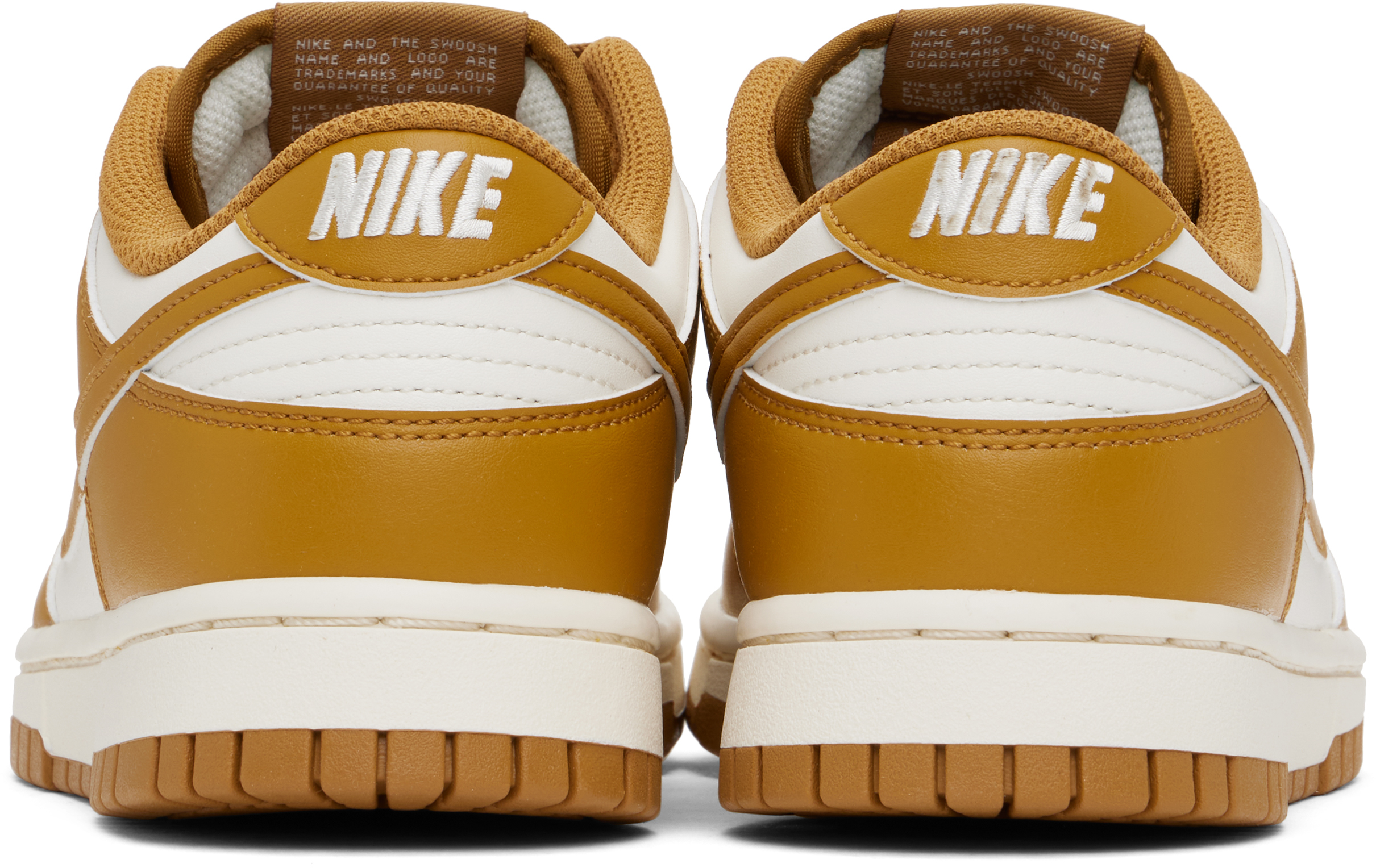 White & Brown Dunk Low Retro Sneakers
