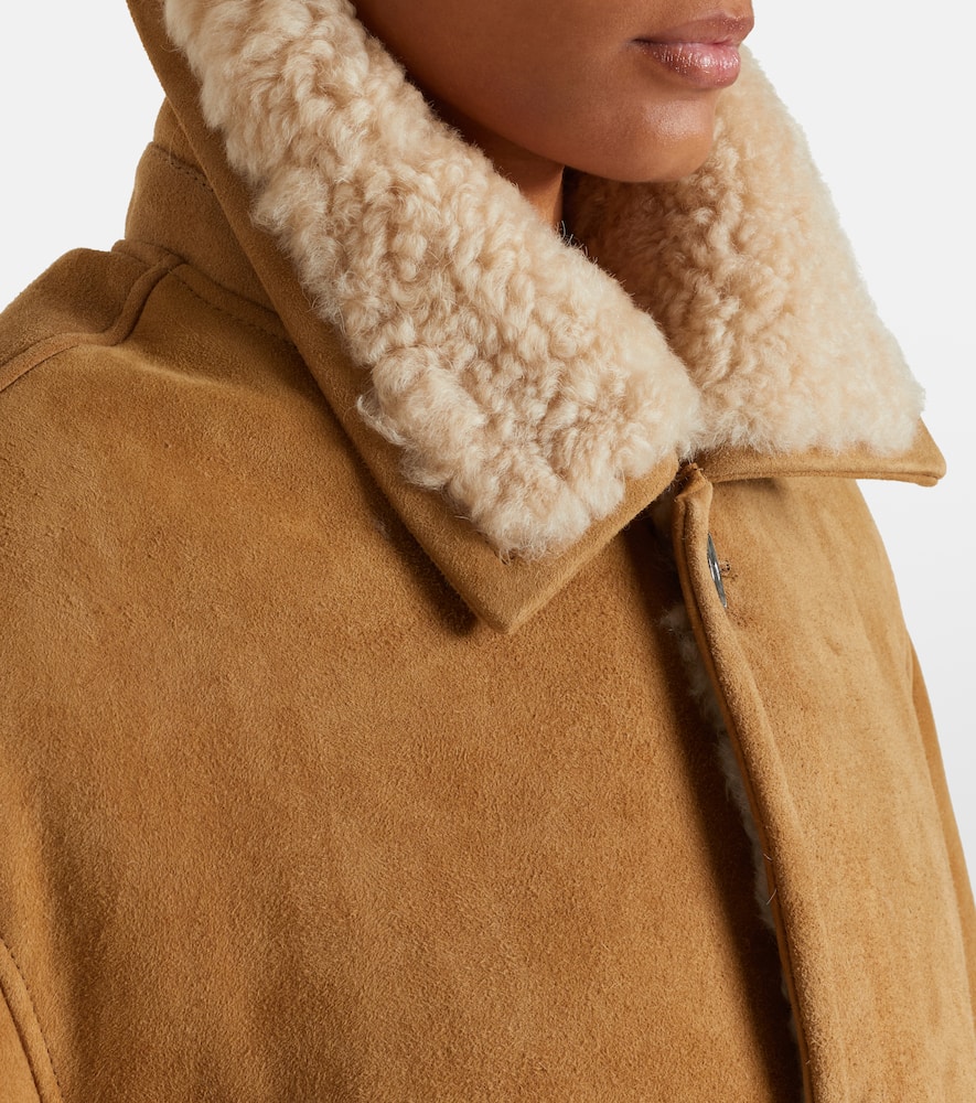 Shearling-trimmed suede jacket