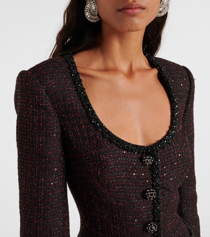 Self-Portrait Sequined tweed minidress