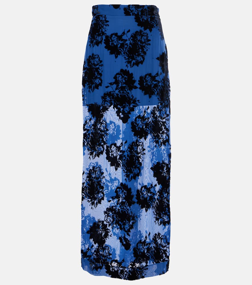 Devoré velvet maxi skirt