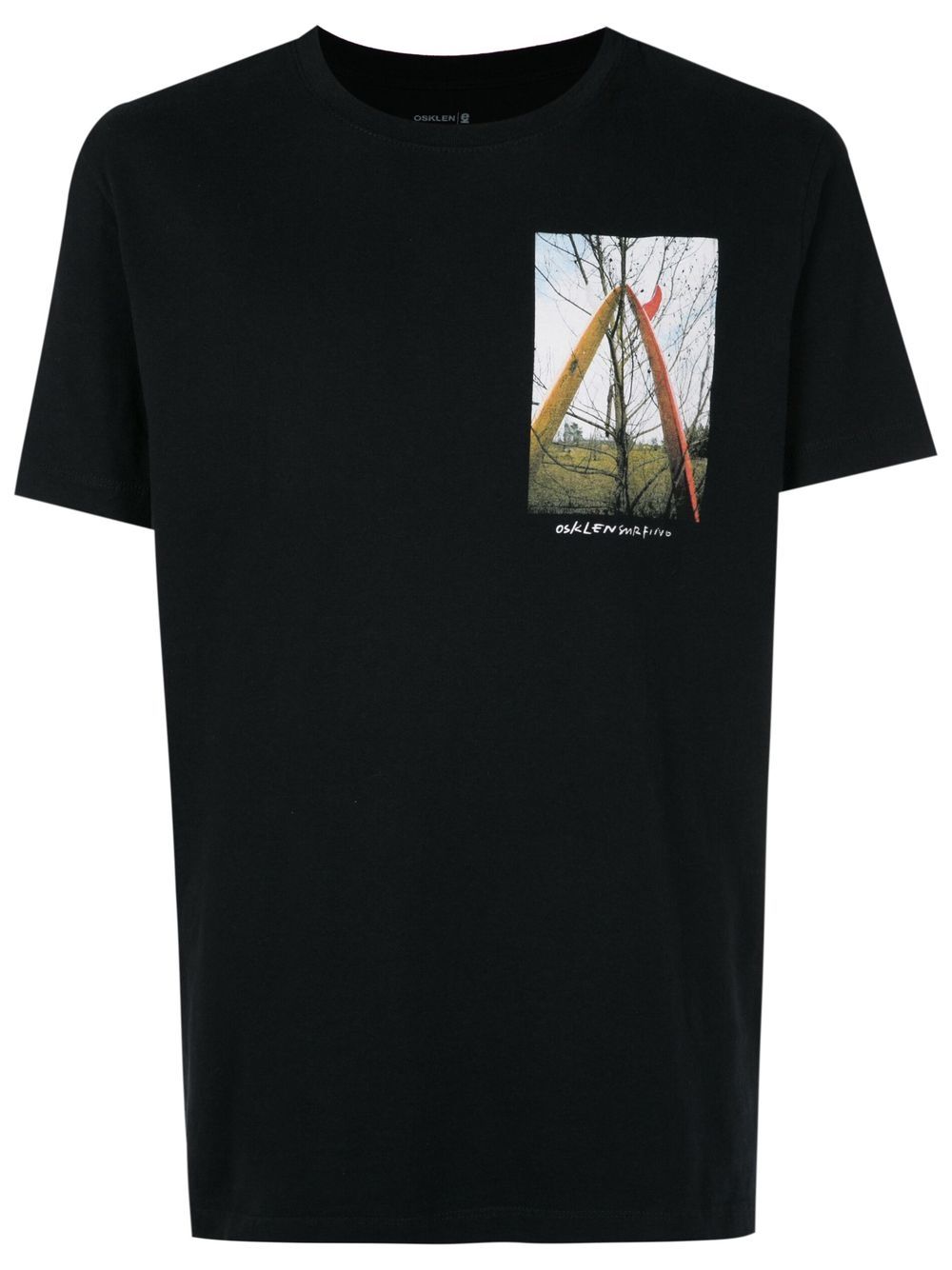 Graphic-print detail T-shirt - Black