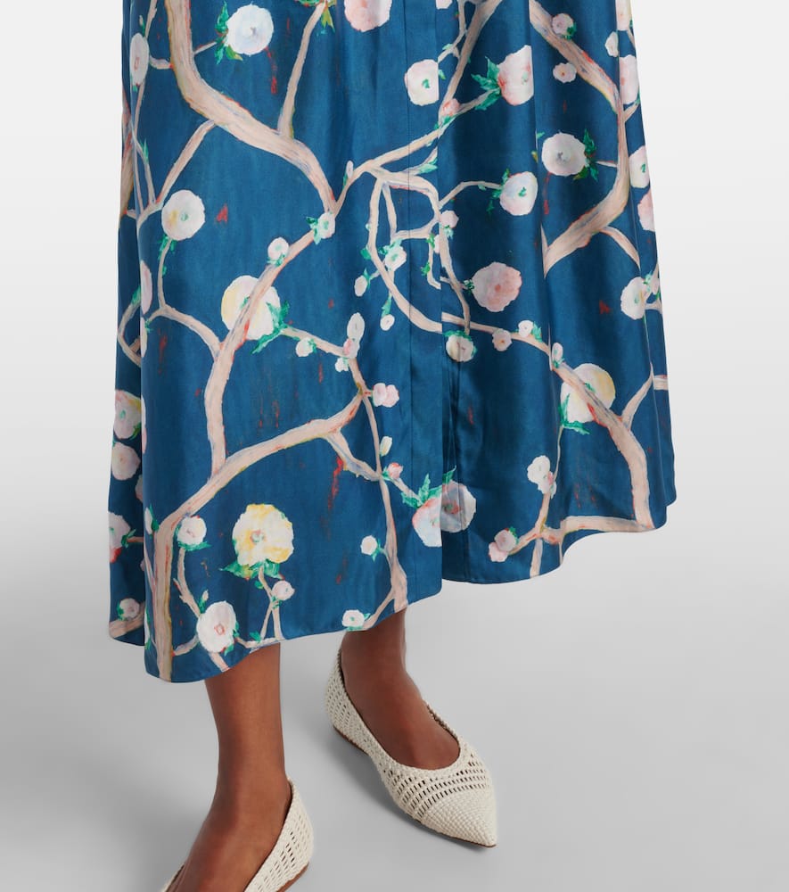 Maude floral silk shirt dress
