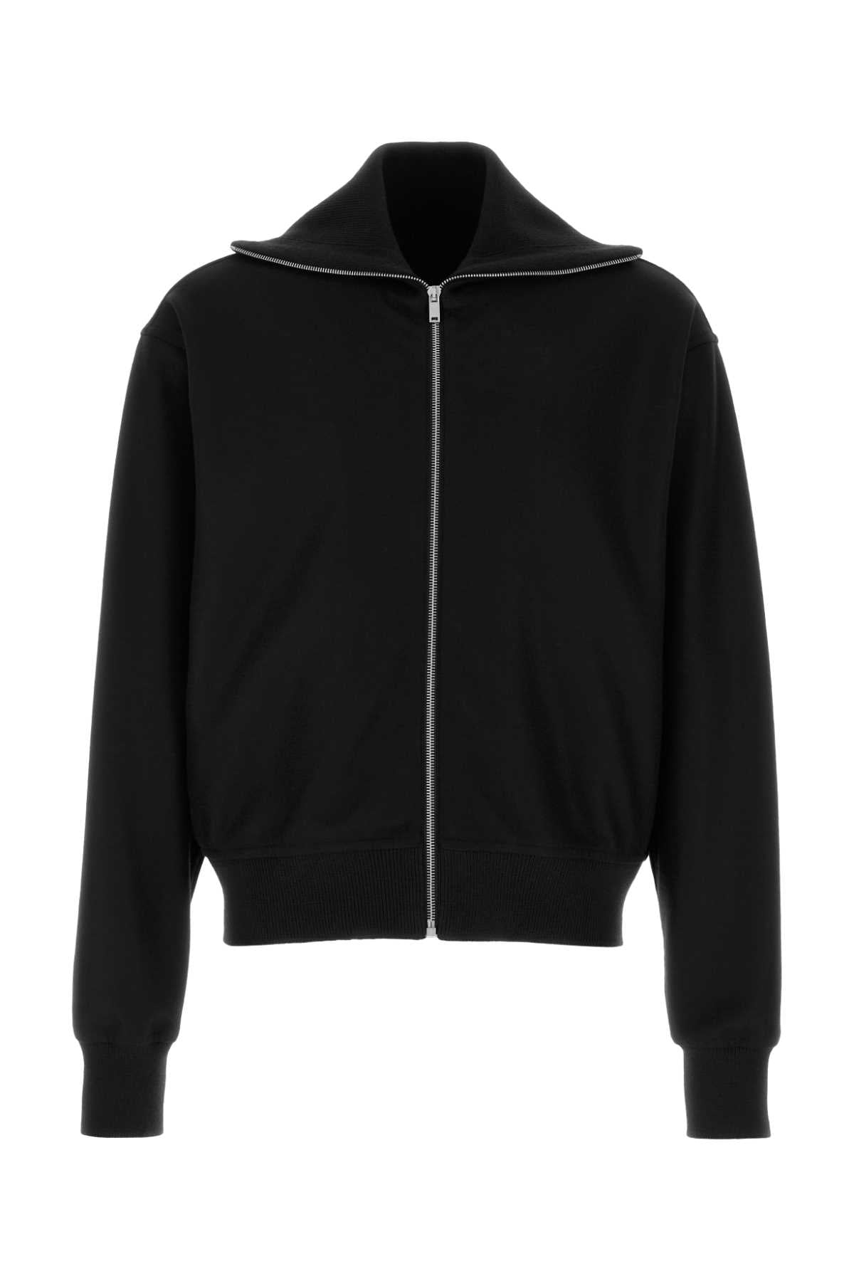 Sweatshirt Cardigan — Black