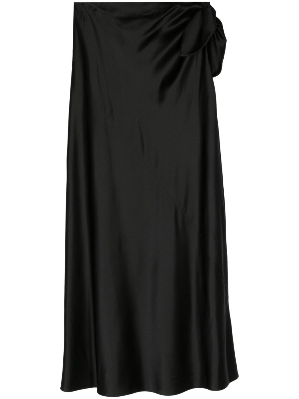 Tie-detail silk maxi skirt - Black
