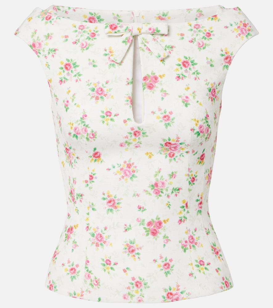 Bow-detail floral top