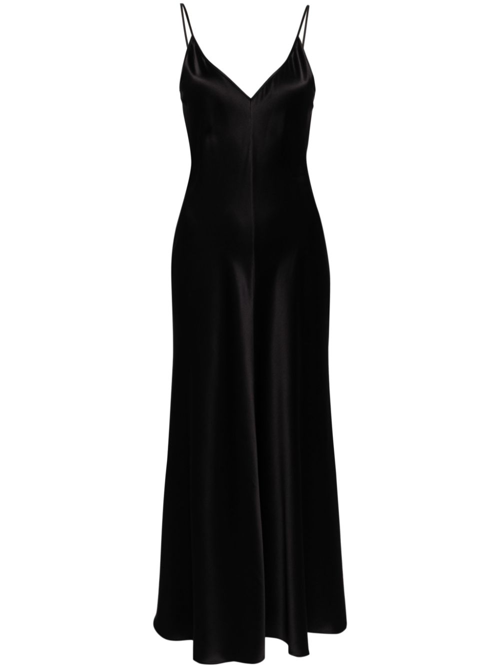 V-neck slip silk dress - Black