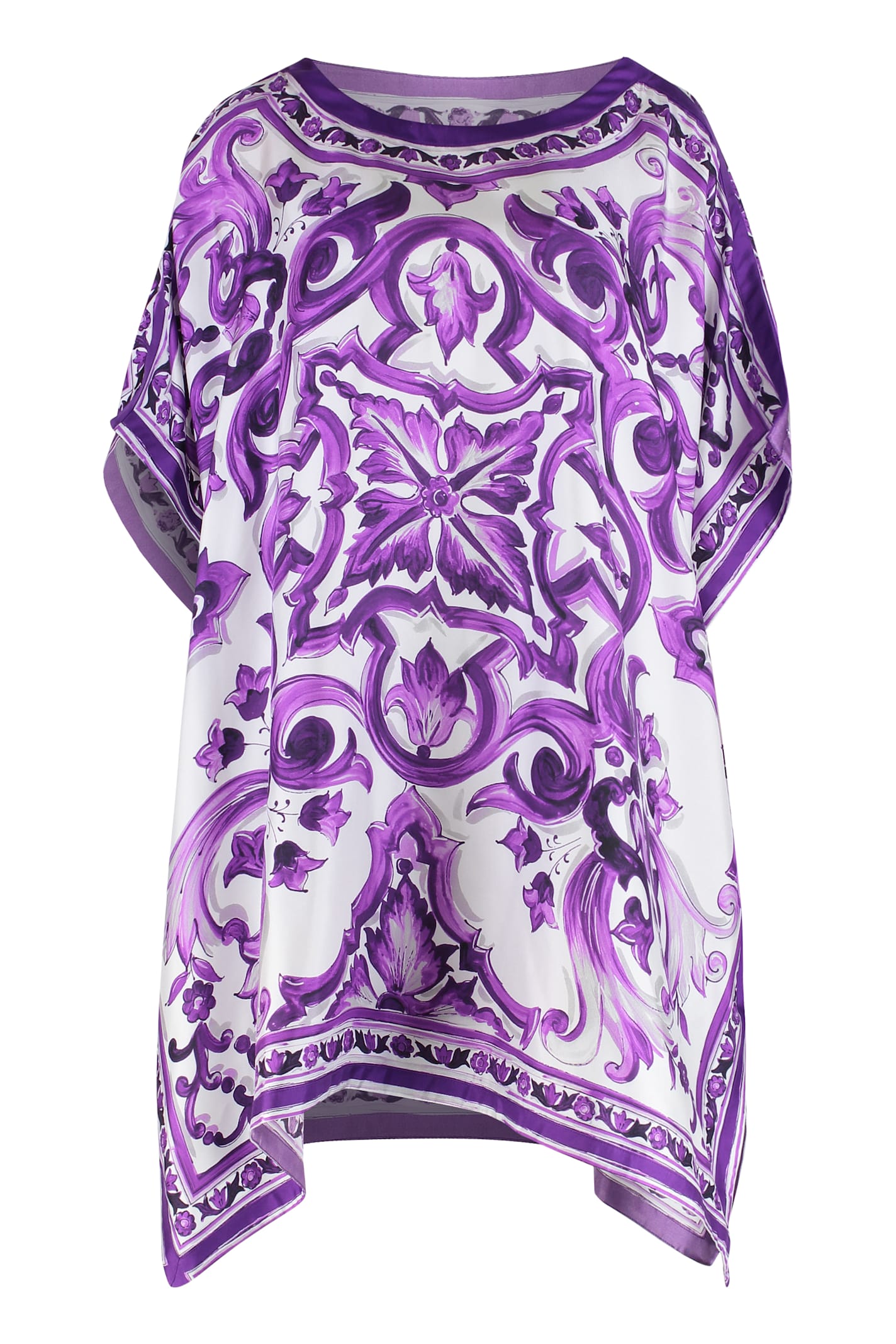 Maiolica Print Silk Kaftan
