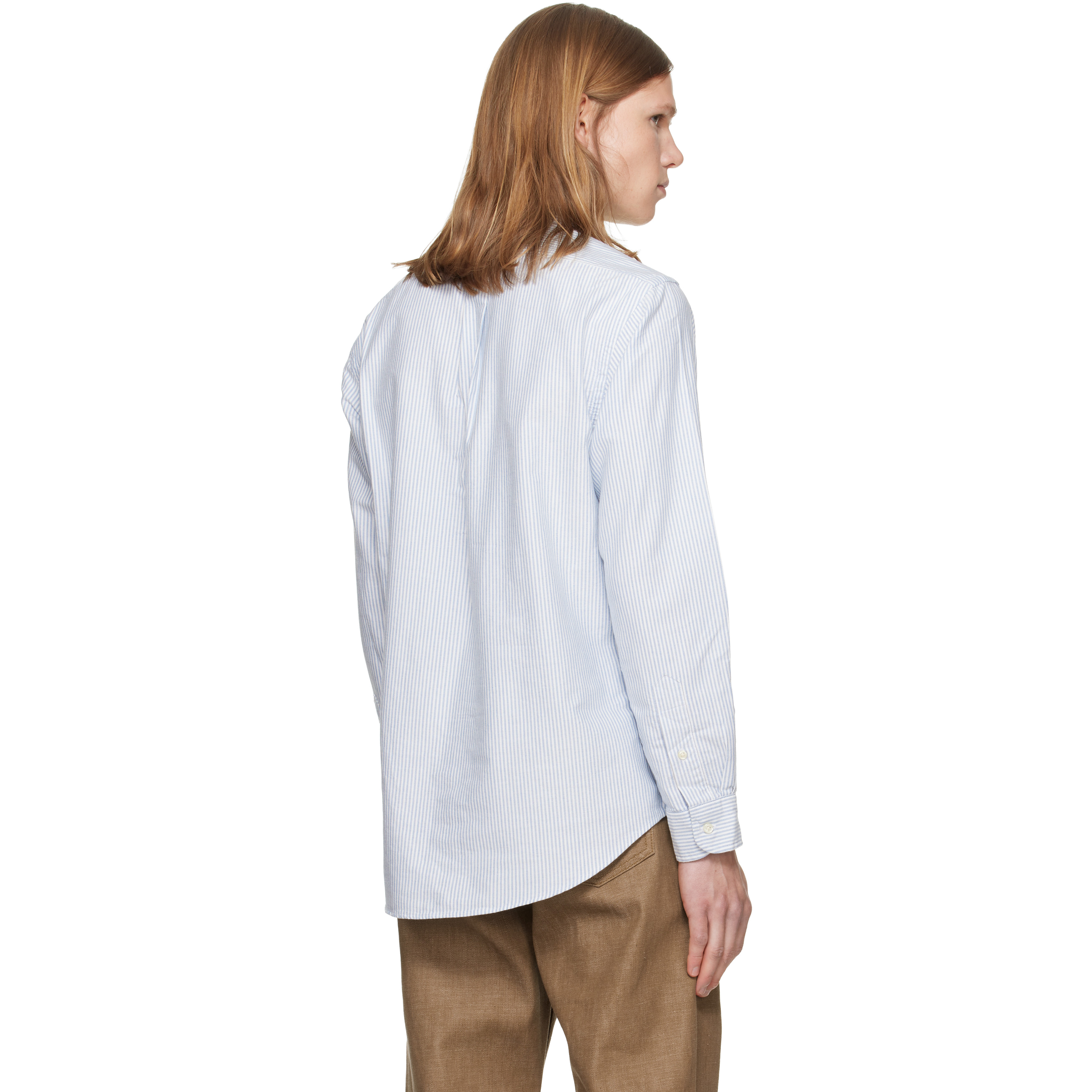 Navy & White Striped Oxford Shirt