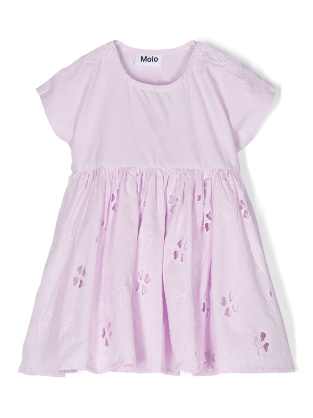 Broderie-anglaise organic-cotton dress - Purple