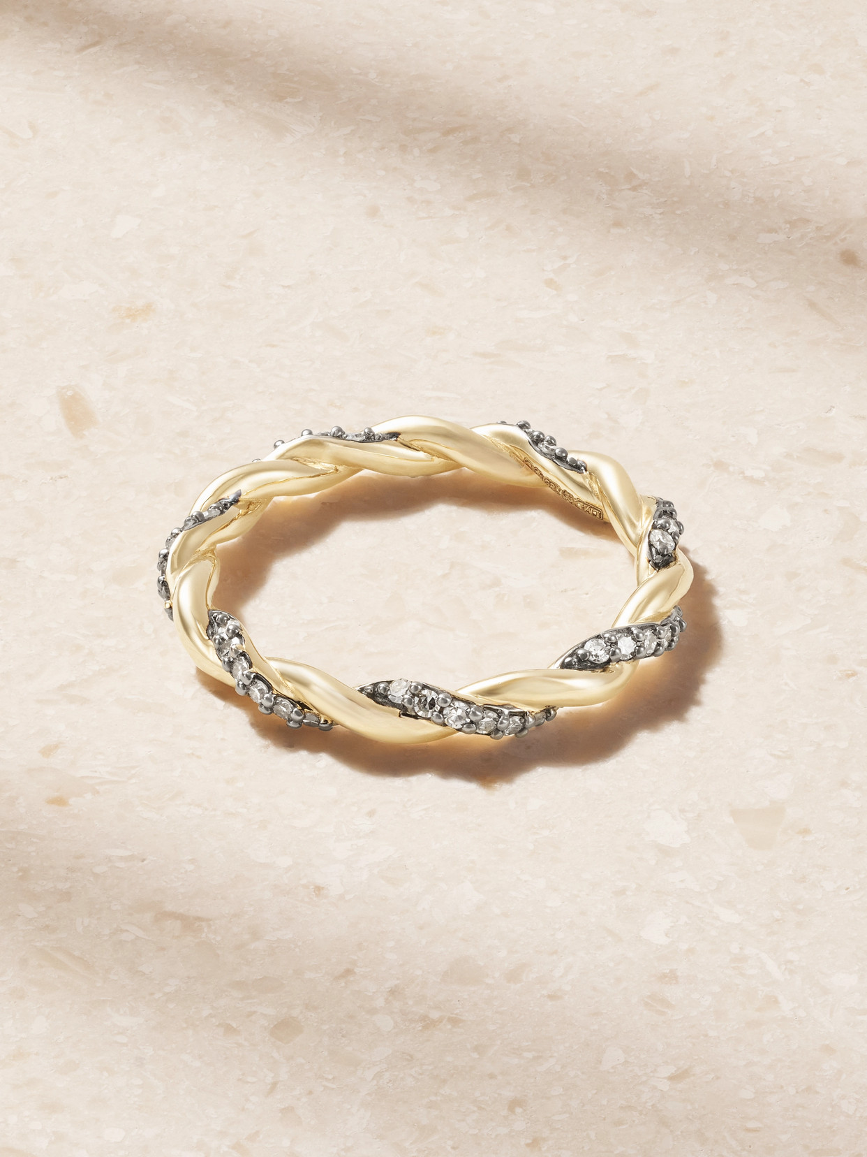 Antique Finish 14-karat Gold Diamond Ring - 6