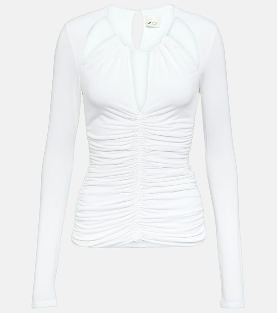 Levona cutout ruched jersey top
