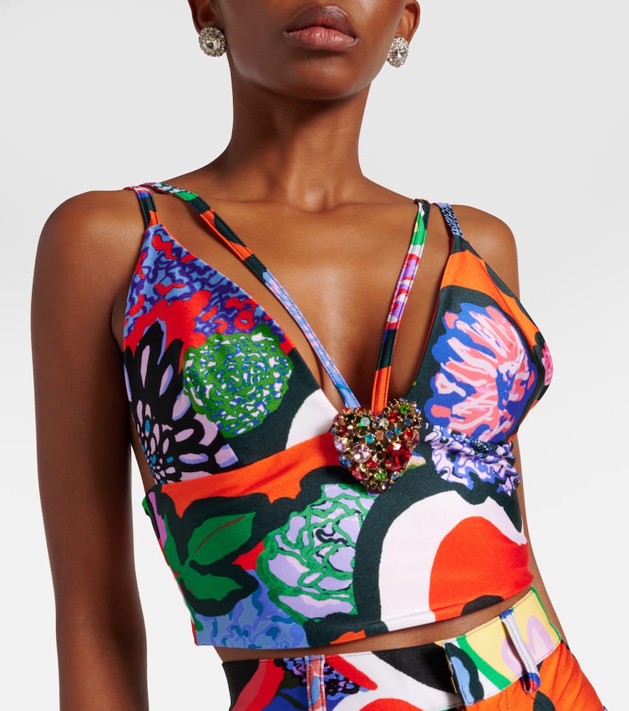 Embellished printed top