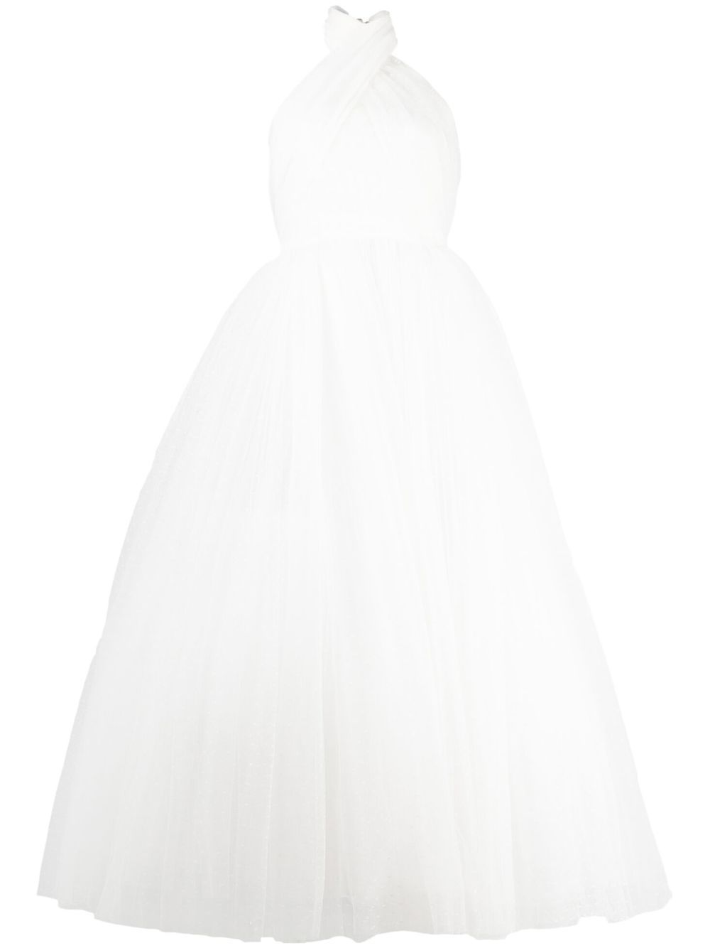 Halterneck tulle dress - White