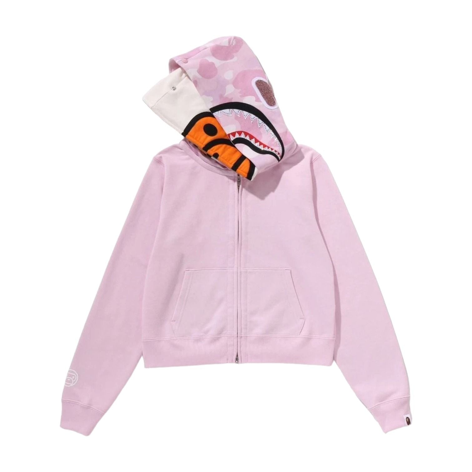 Milo Shark Cropped Full Zip Double Hoodie 'Pink'