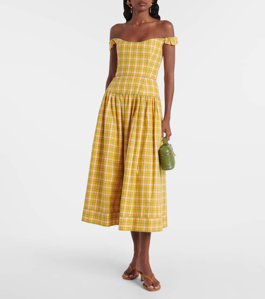 Giorgia checked cotton midi dress