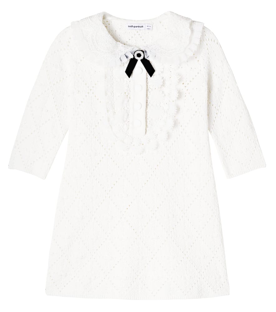 Lacee-trimmed pointelle dress