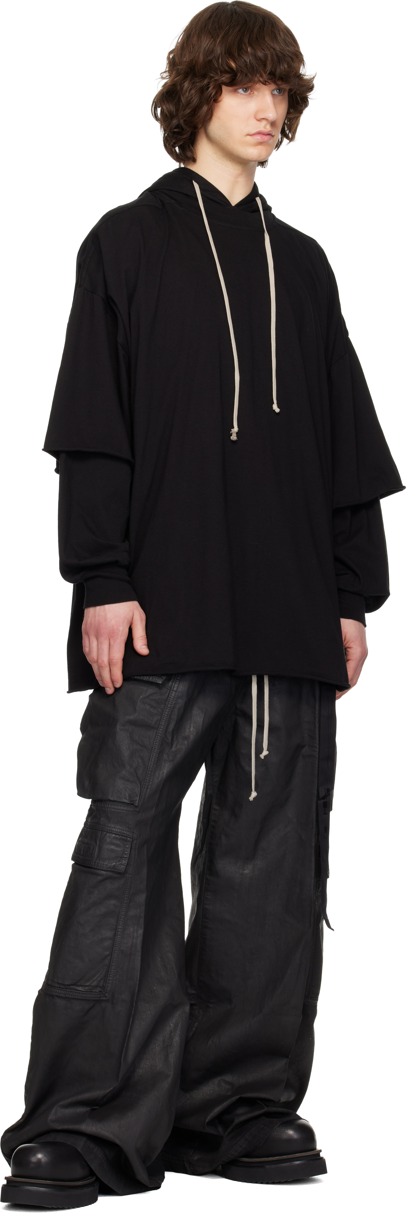 Black Temple Double Jumbo Belas Denim Cargo Pants