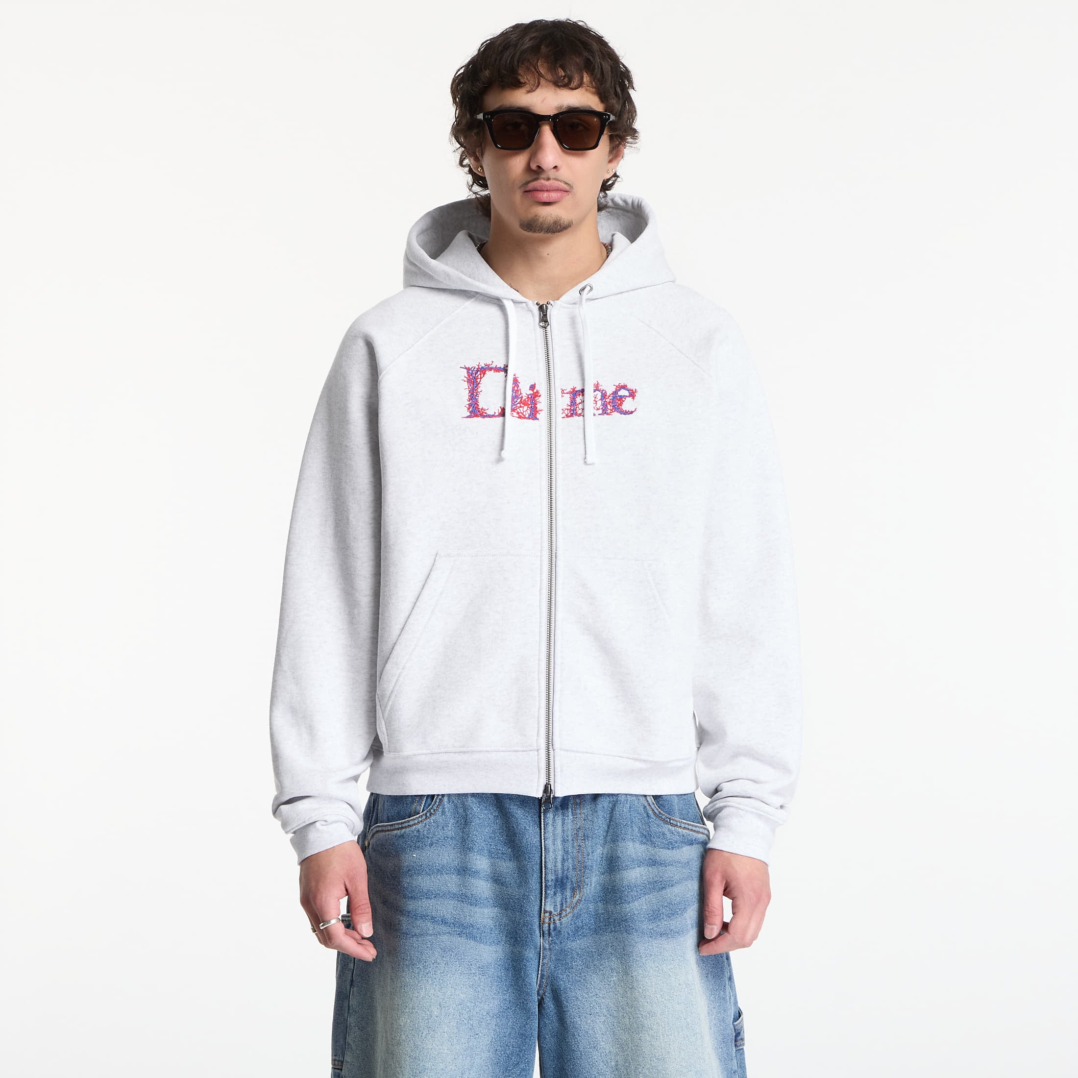 Sweatshirt Dime Classic Veins Zip Hoodie UNISEX Ash