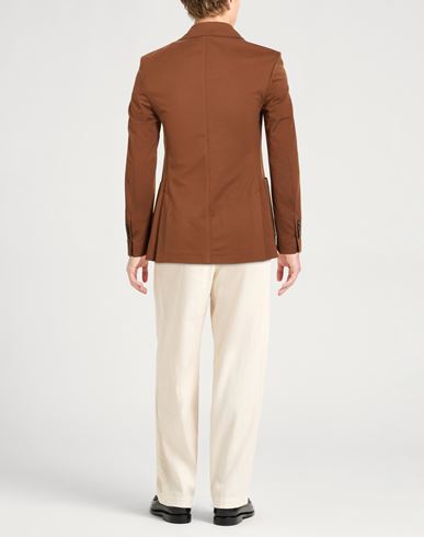 Man Blazer Brown Size 38 Cotton, Elastane