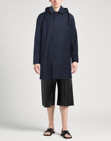 Man Overcoat & Trench Coat Navy Size 40 Virgin Wool