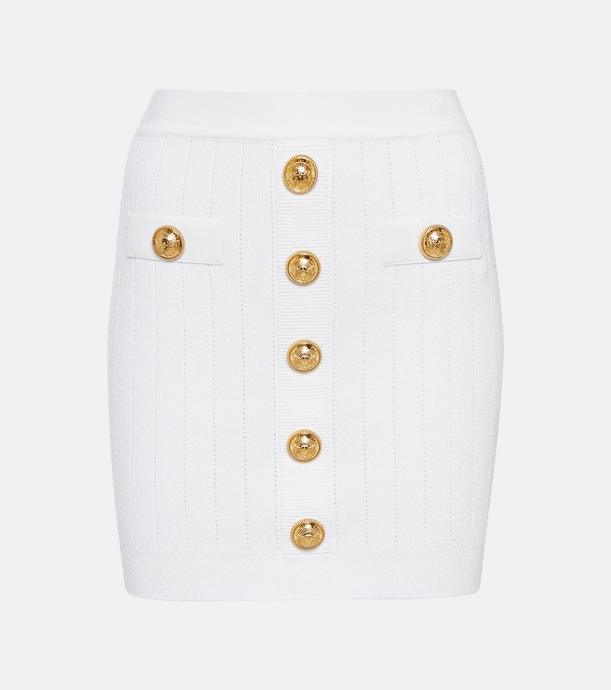 High-rise knit miniskirt