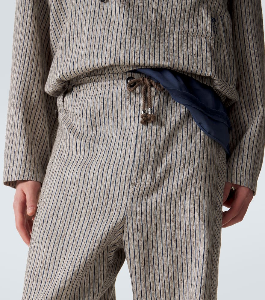 Kyan cotton and linen-blend straight pants