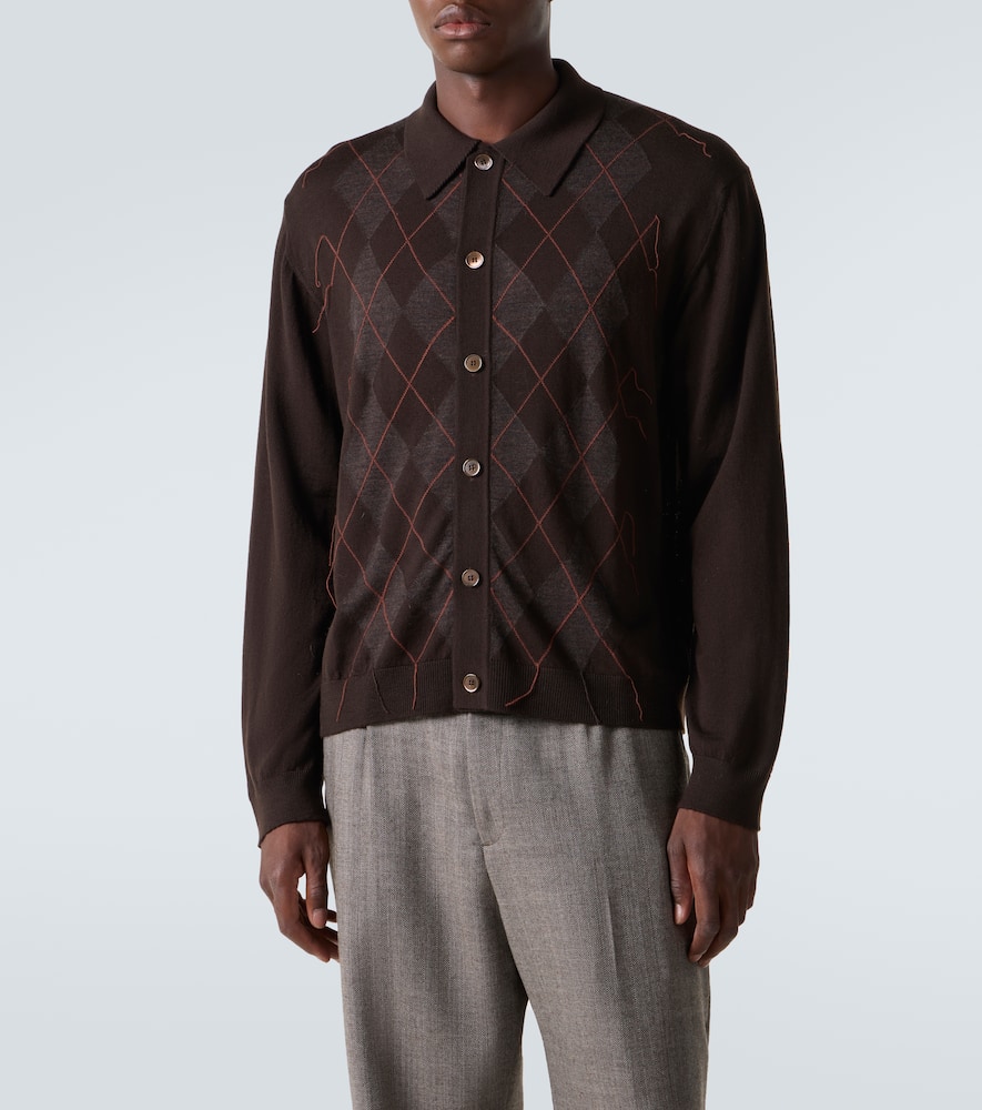Evening argyle wool cardigan