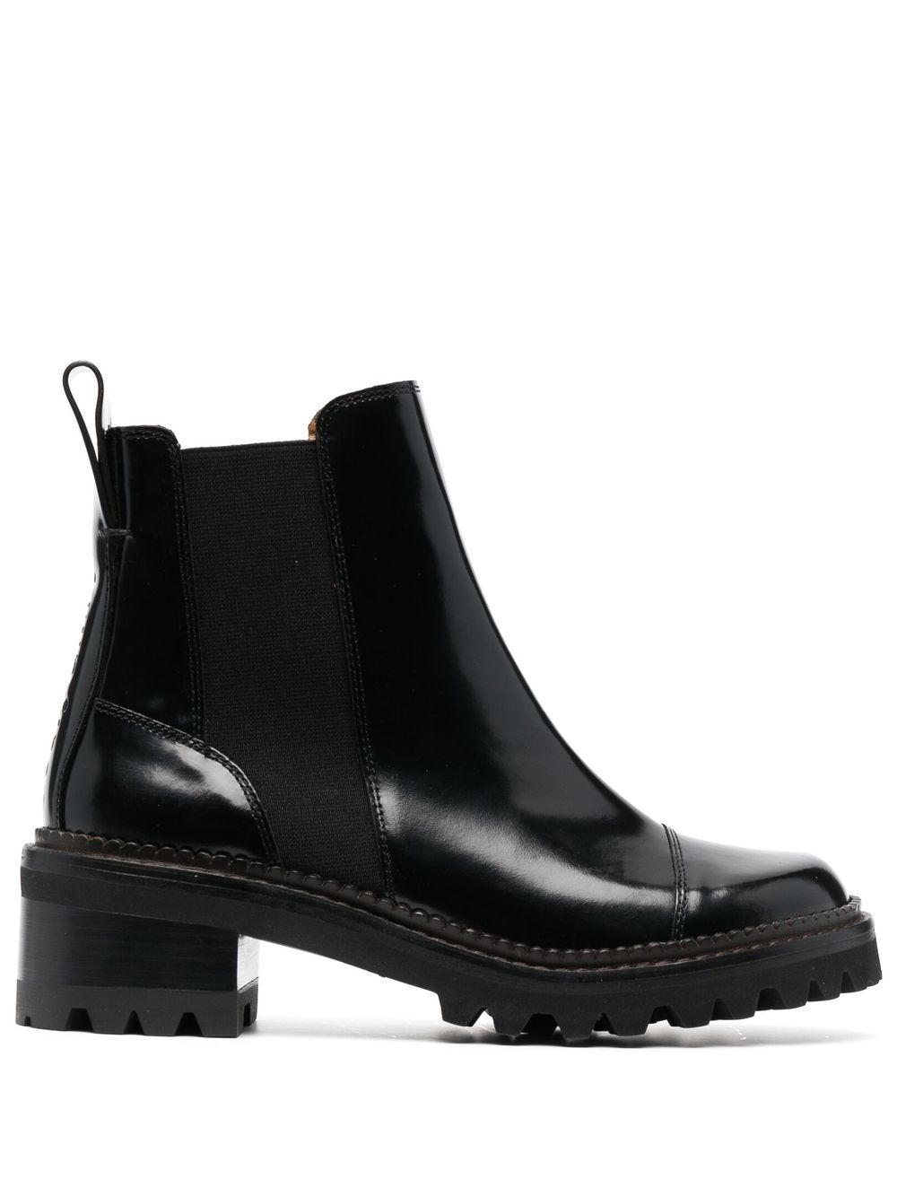 Leather ankle boots - Black