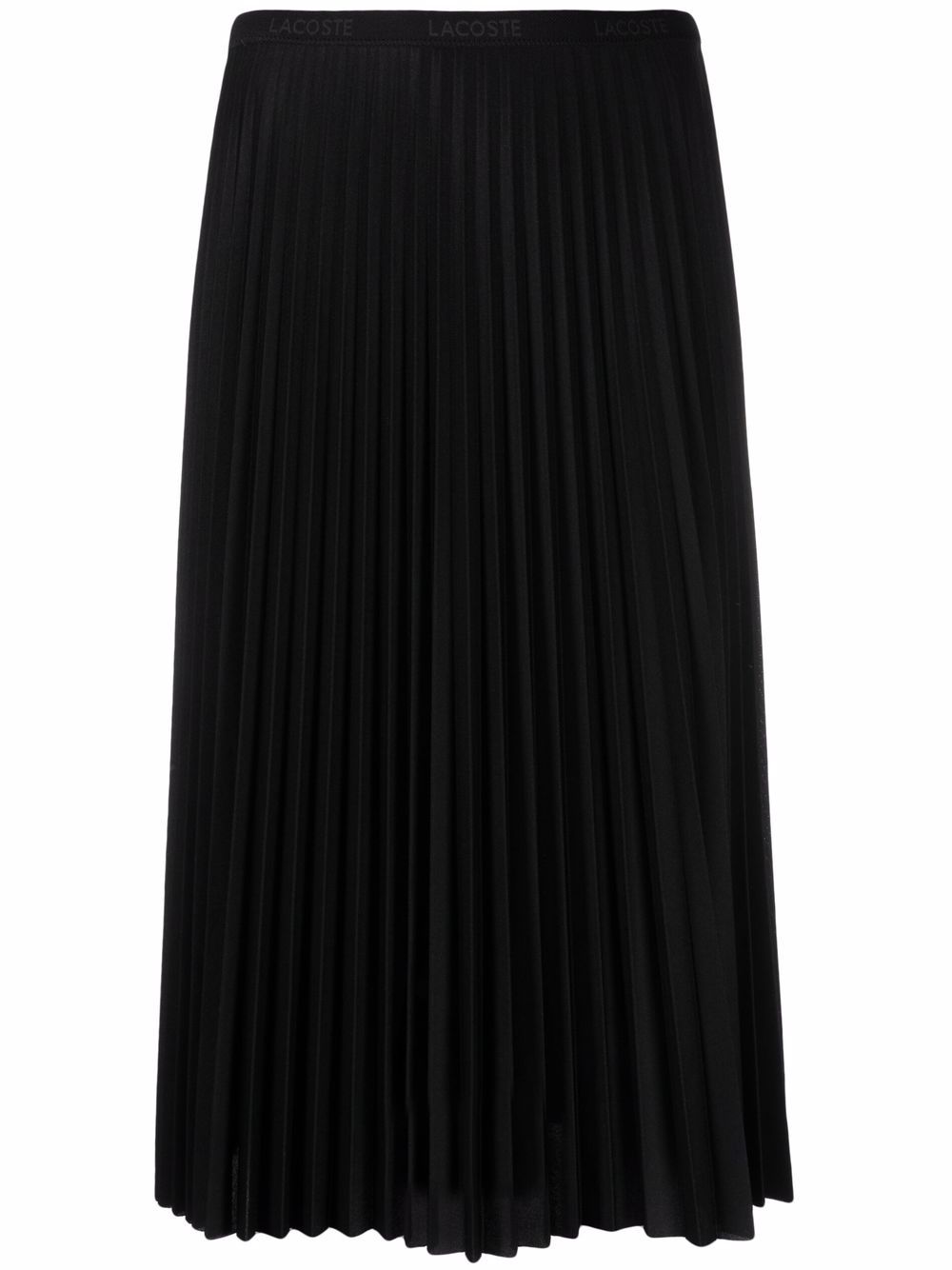 Logo-waistband pleated skirt - Black
