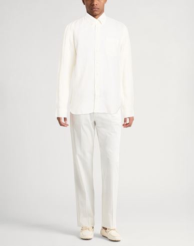 Man Shirt Cream Size L Linen
