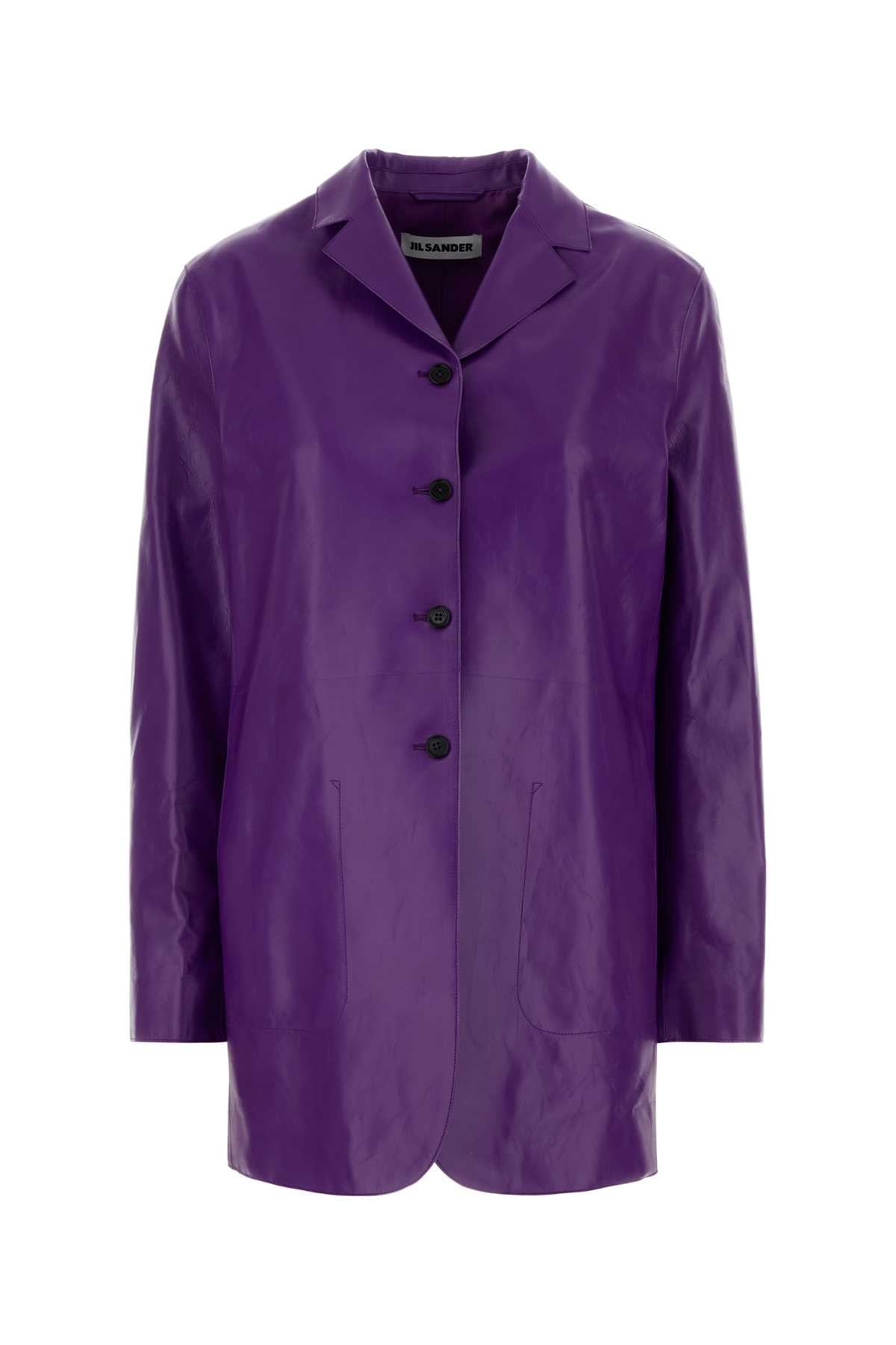 Calf Leather Jacket — Purple