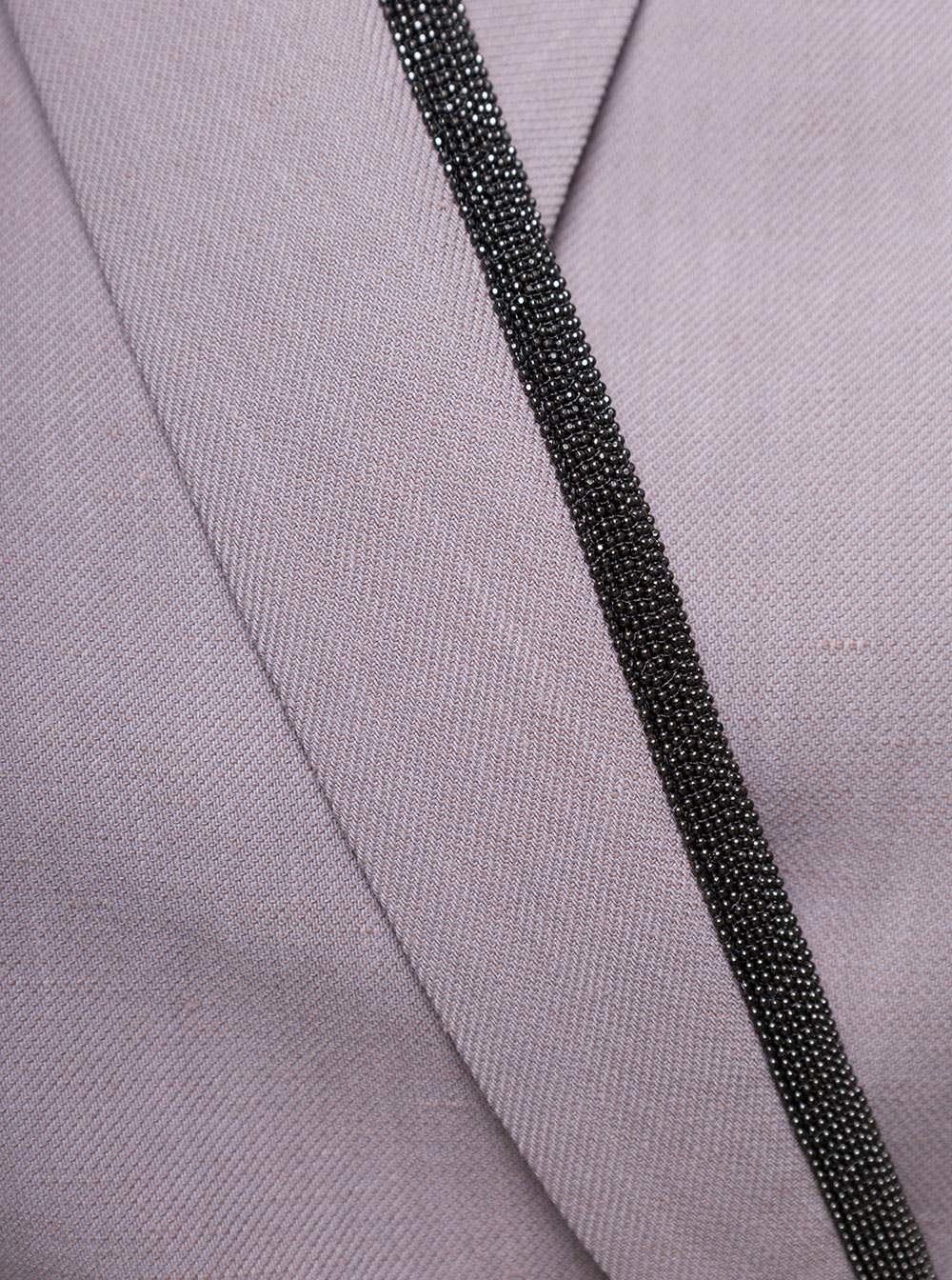 Lilac Cropped Gilet Jacket In Silk And Linen Blend Woman