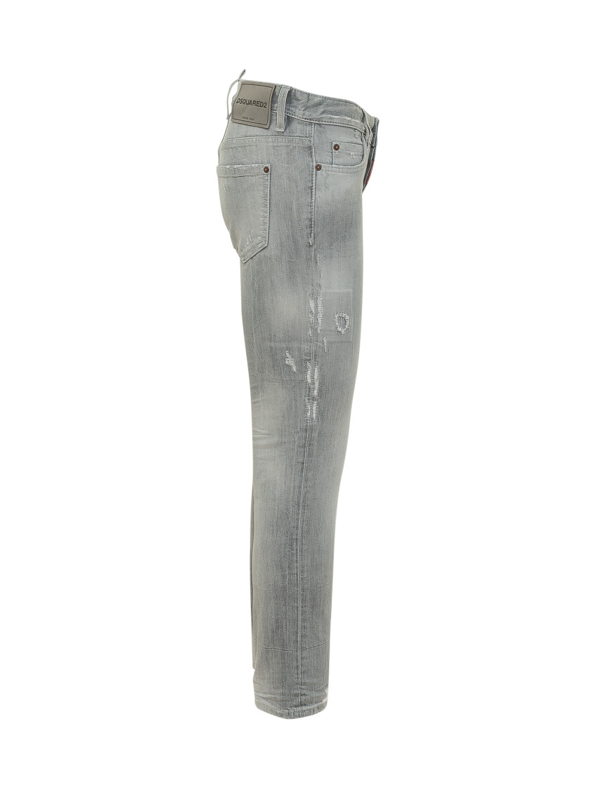 Grey Skinny Mid Rise Jeans
