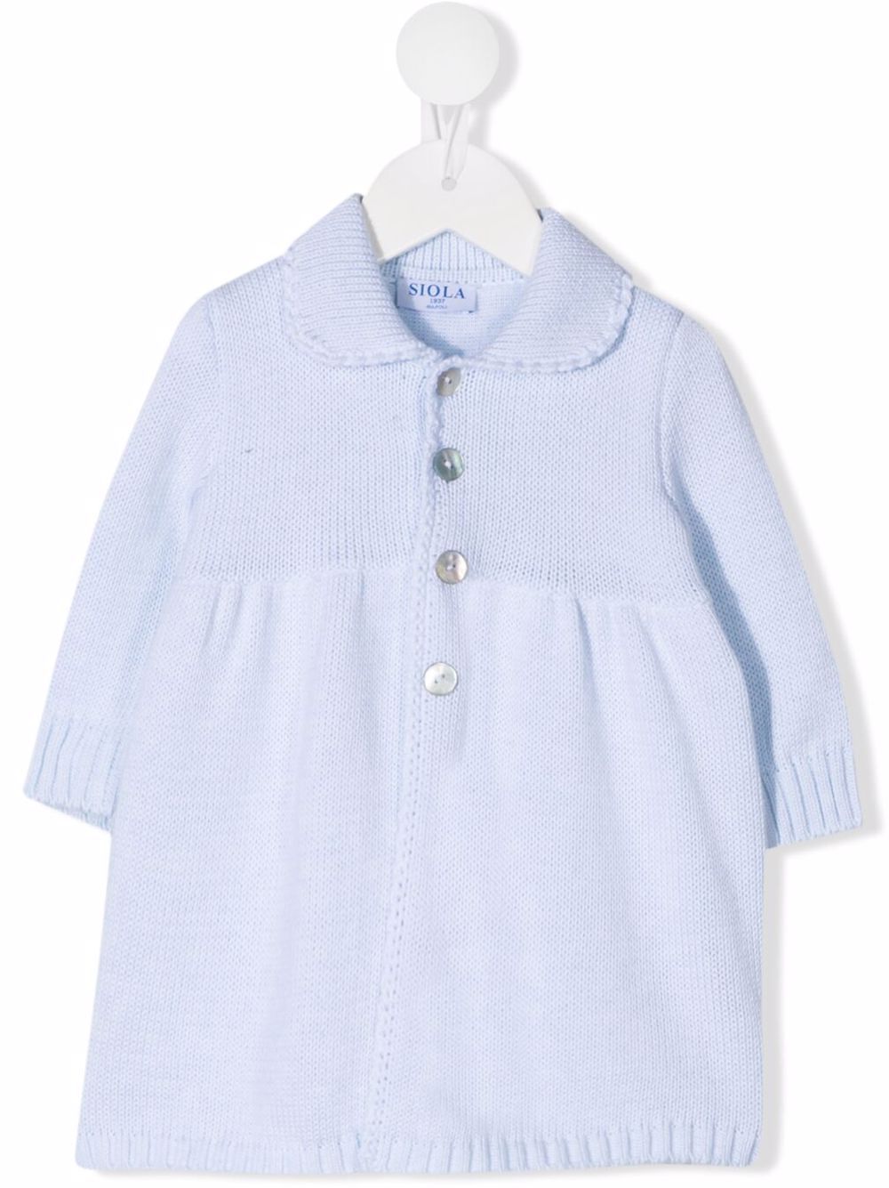 Collared knitted top - Blue