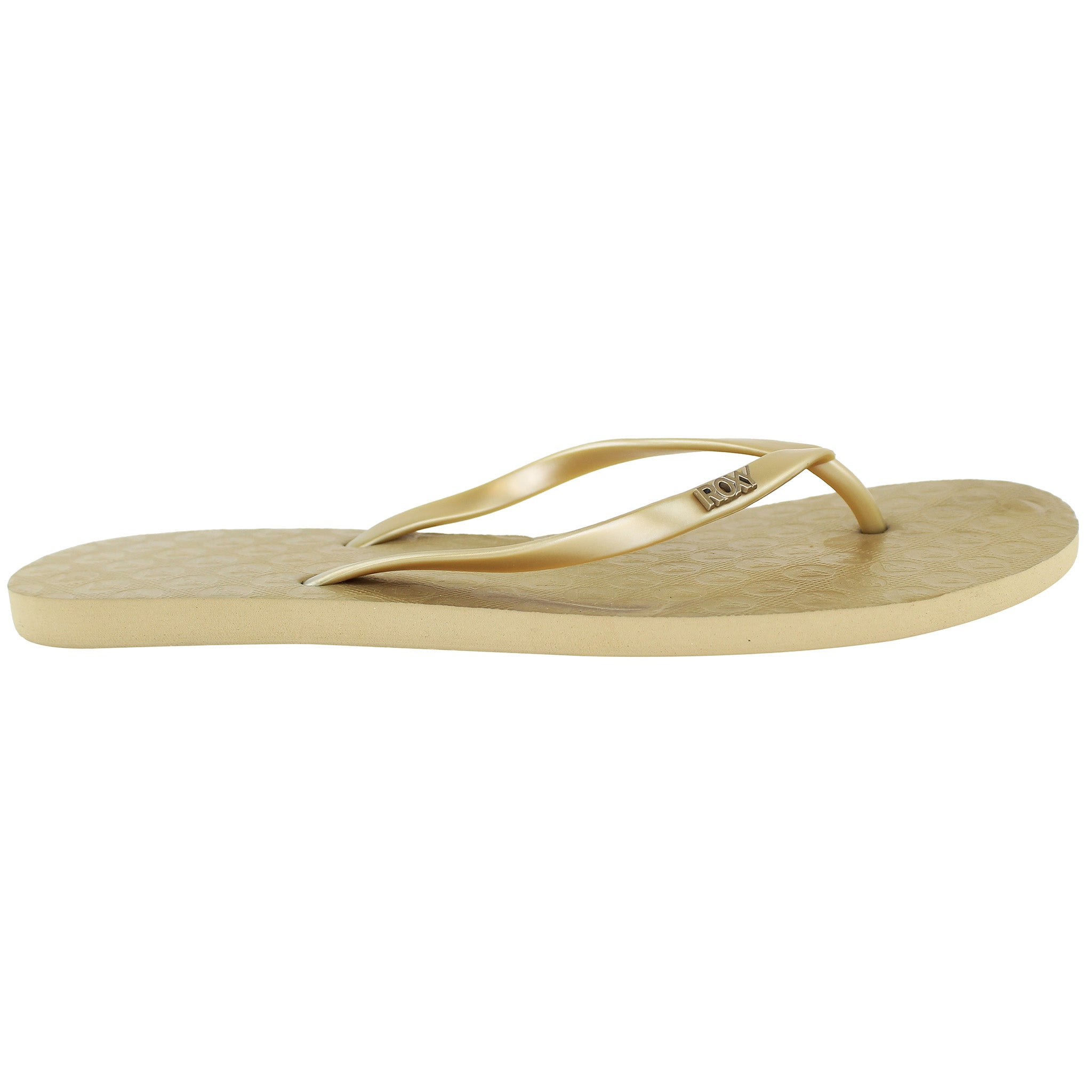 Roxy Viva IV Womens Brown Flip-Flops - Gold