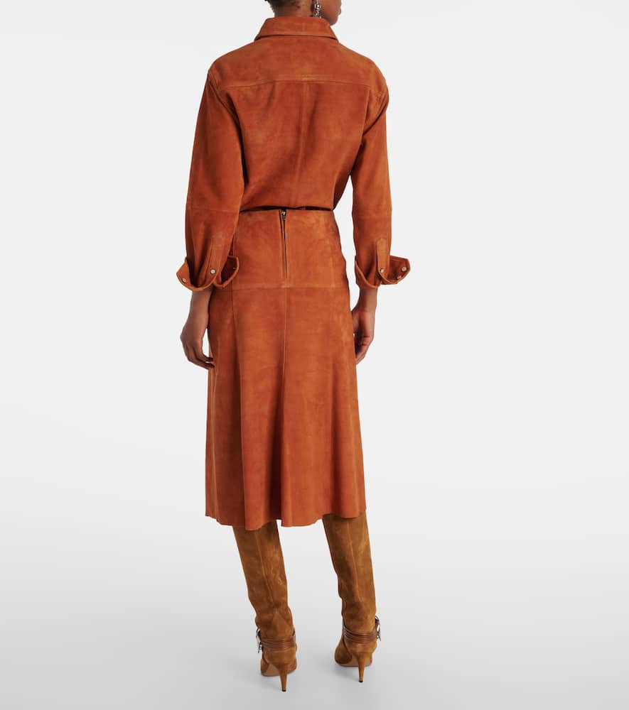 Devy suede midi skirt